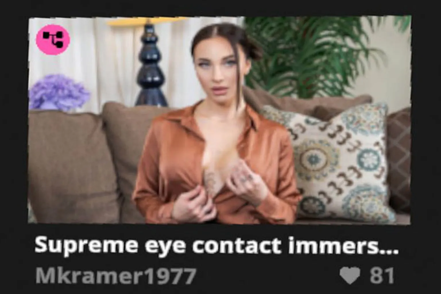 SLR-Bereich für interaktive Videos, in dem du Videos abspielen und zwischen Kategorien wechseln kannst.