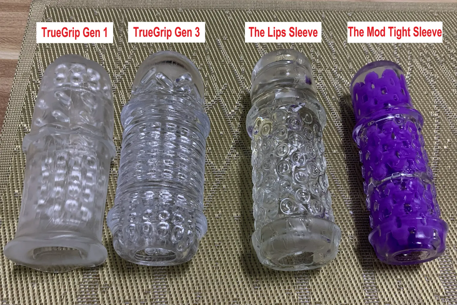 Vergleich von TrueGrip Gen 1, TrueGrip Gen 3, Lips Sleeve und Mod Tight Sleeve für The Handy