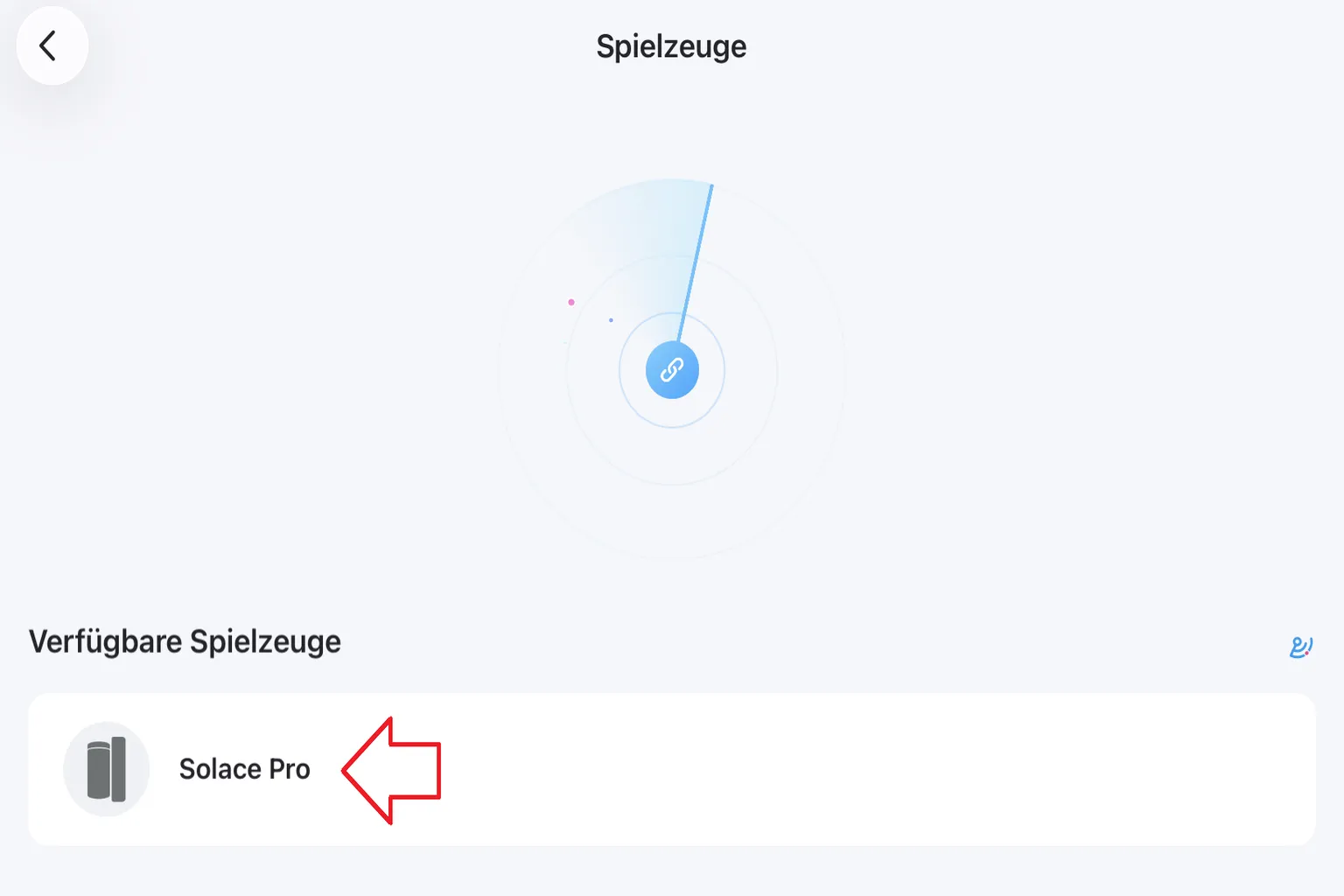 Die Lovense Remote App sucht nach Geräten in der Nähe und zeigt den Solace Pro in der Liste der verfügbaren Geräte an
